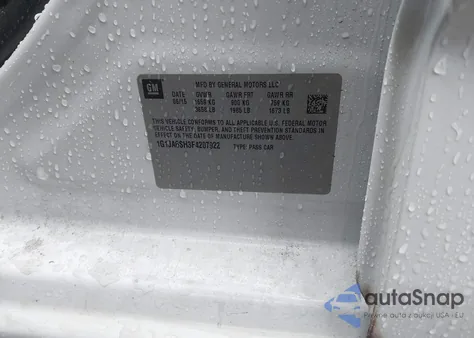 2015 Chevrolet Sonic Ls Auto from USA, damaged, VIN 1G1JA6SH3F4207922